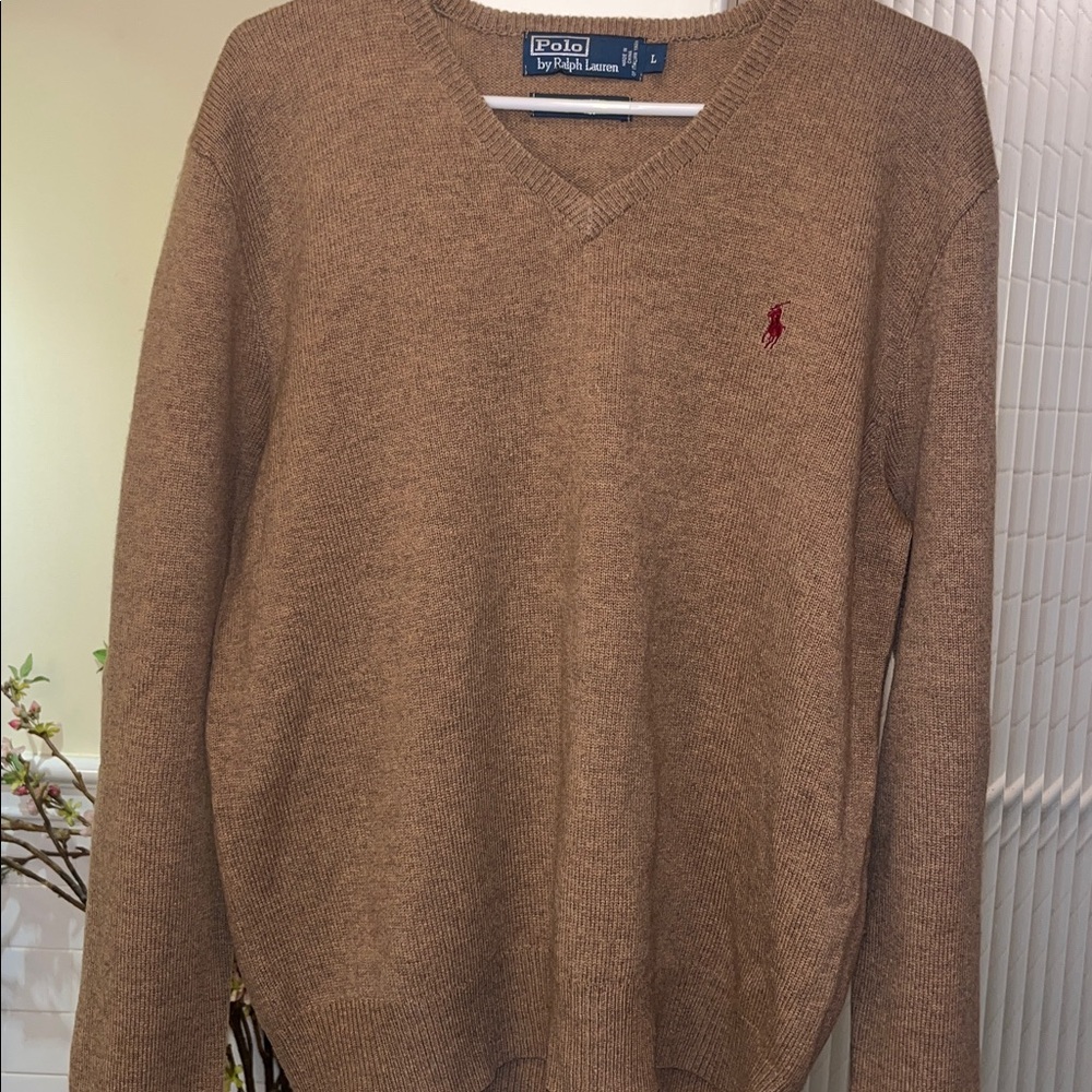 Polo Ralph Lauren PRL Brown 100% Lambswool Sweater- excellent preowned condition